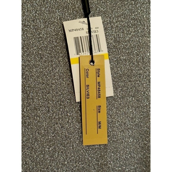 Melissa Paige Silver Metallic Shimmery Silver Top Sz M - Picture 4 of 9